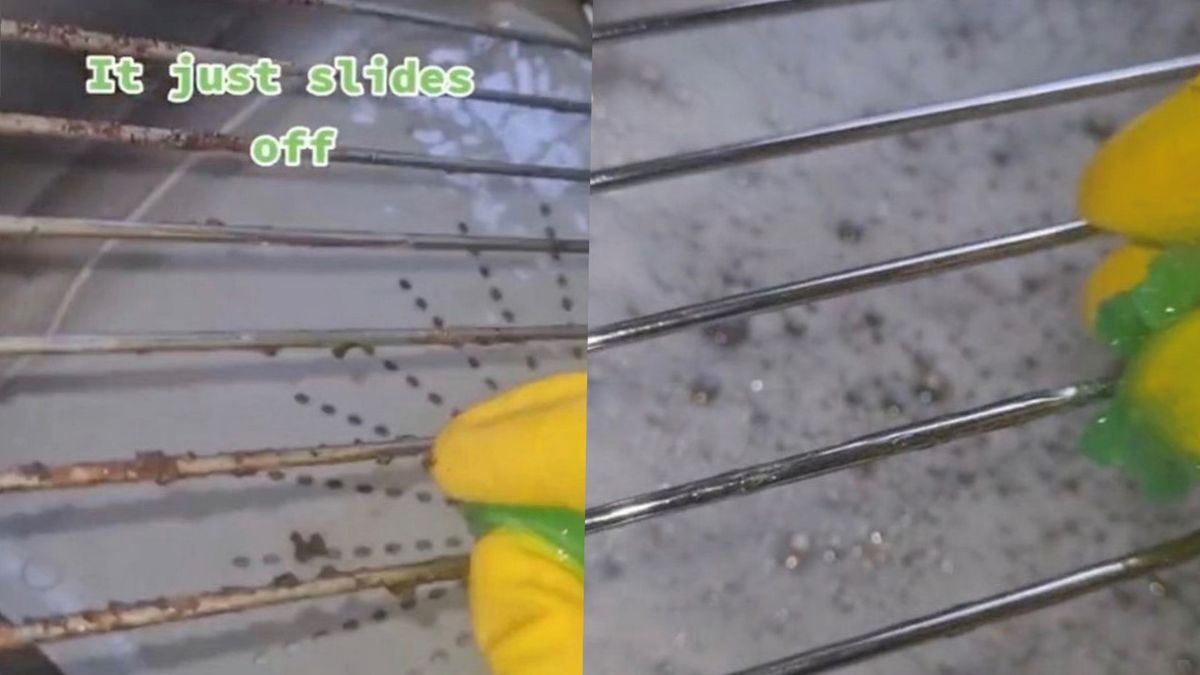 Wystarczy pocierać brudną blachę zamrożoną kostką płynu do mycia naczyń. 