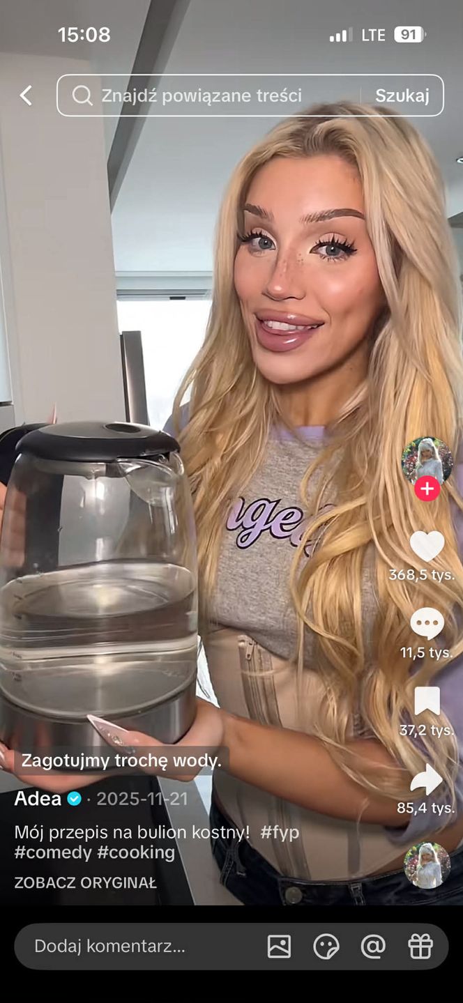 Adea ugotowała bulion "z własnych żeber"