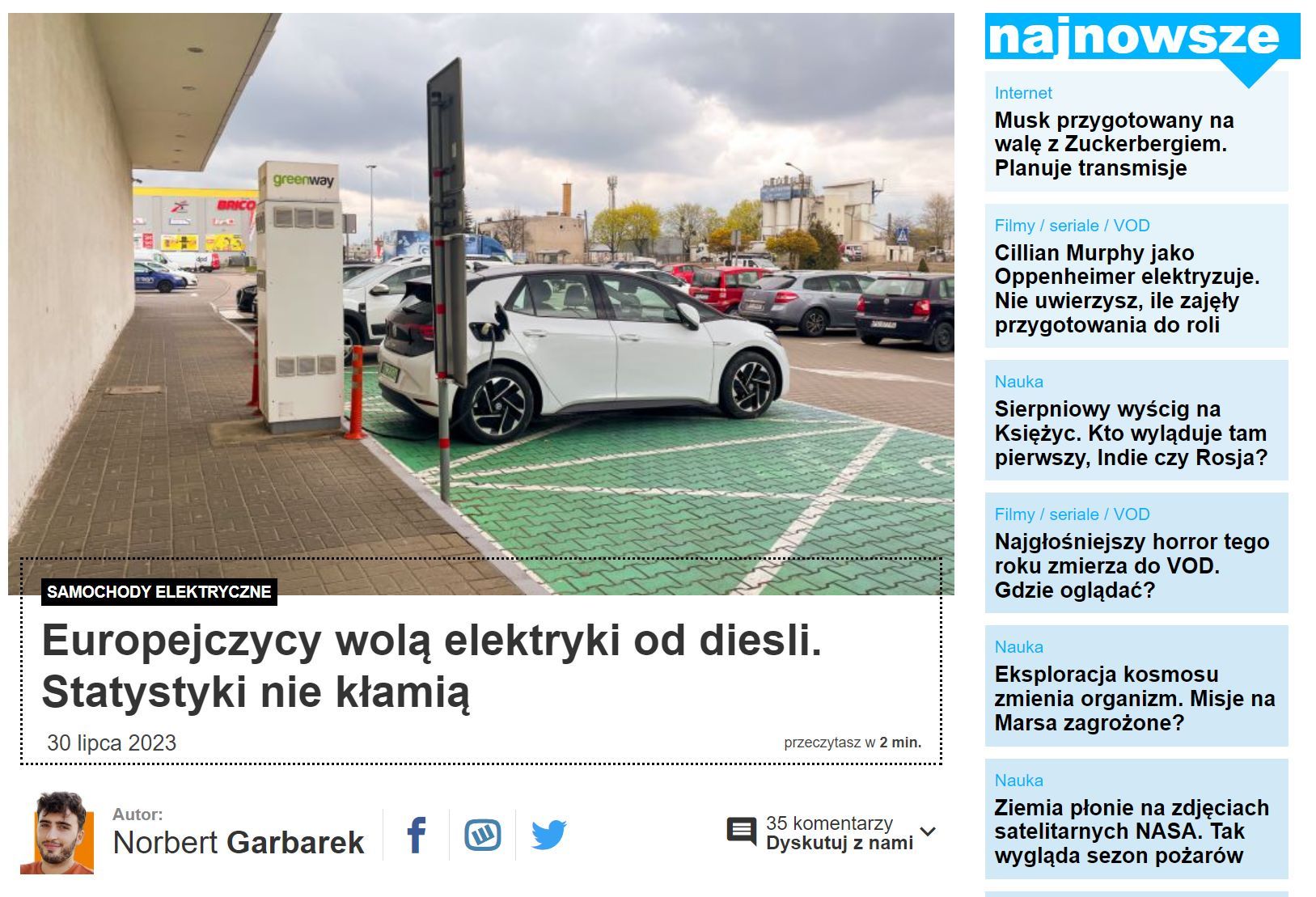 W Europie elektryki zamiast Diesla