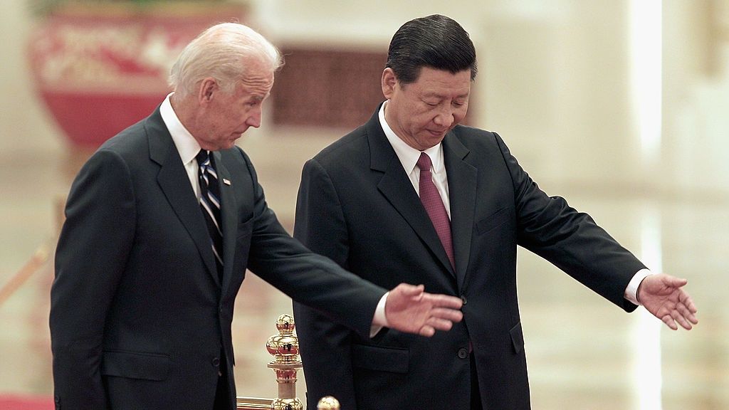 U.S. Vice President Joe Biden Meets Chinese Vice President Xi Jinping
BEIJING, CHINA - AUGUST 18:  Chinese Vice President Xi Jinping invites U.S. Vice President Joe Biden (L) to view an honour guard during a welcoming ceremony inside the Great Hall of the People on August 18, 2011 in Beijing, China. Biden will visit China, Mongolia and Japan from August 17-25.  (Photo by Lintao Zhang/Getty Images)
Lintao Zhang
Diplomacy, Government, Politics