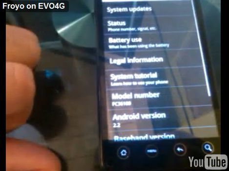 Froyo zainstalowany na HTC Evo 4G [wideo]