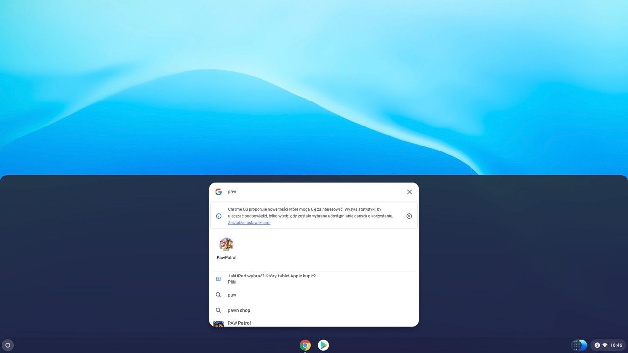 Chrome OS wyszukiwanie