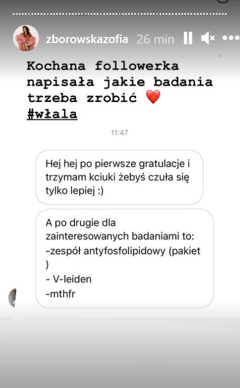 Zofia Zborowska apeluje do kobiet o badanie się pod kątem nadkrzepliwości.