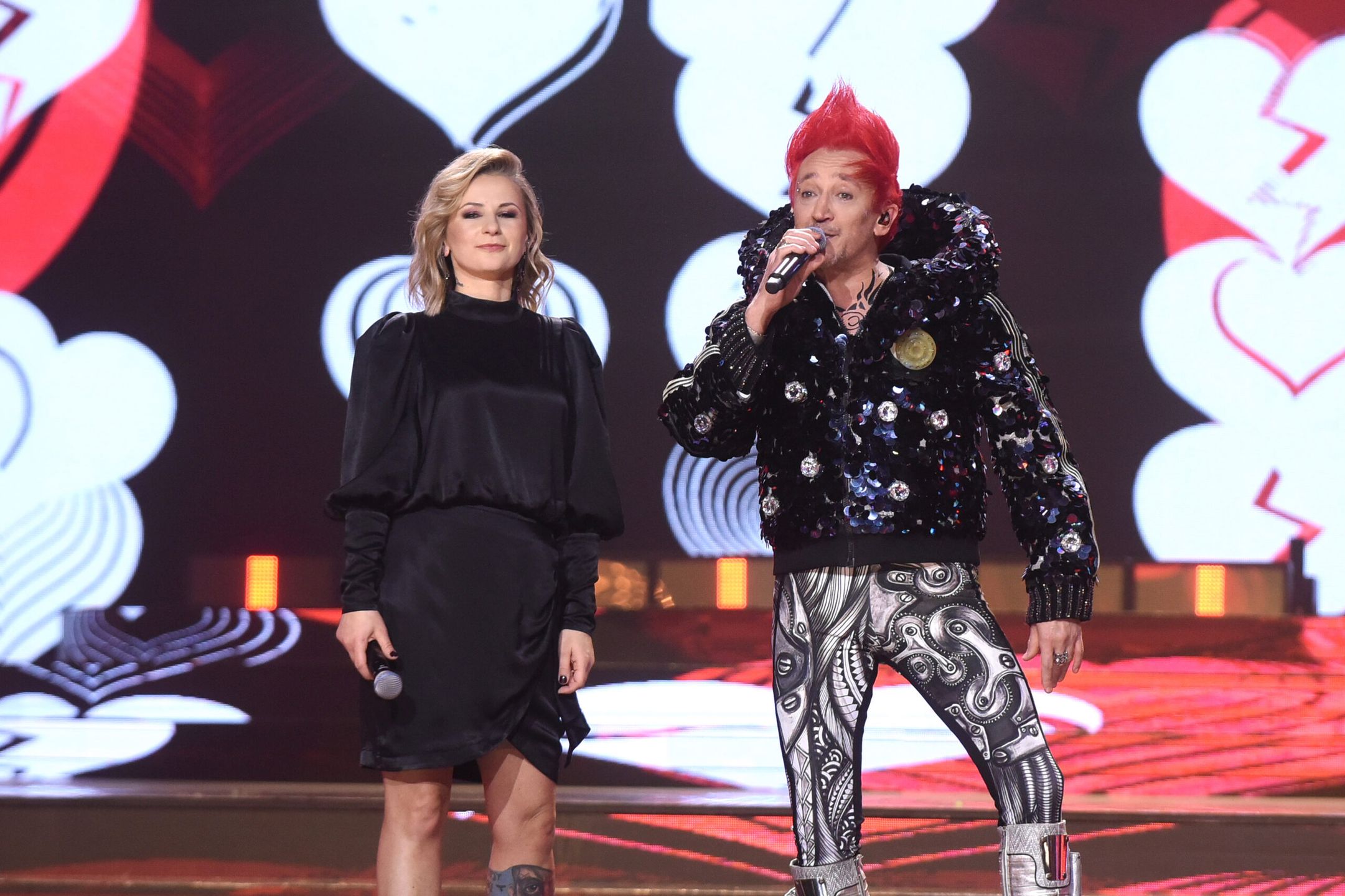 Sylwestrowa Moc Przebojow Polsat, 31.12.2020, fot.WBF, na zdj. Michal Wisniewski, Anna Swiatczak