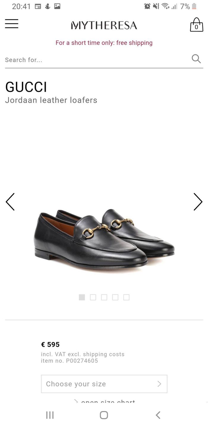 Buty Gucci za około 2600 złotych