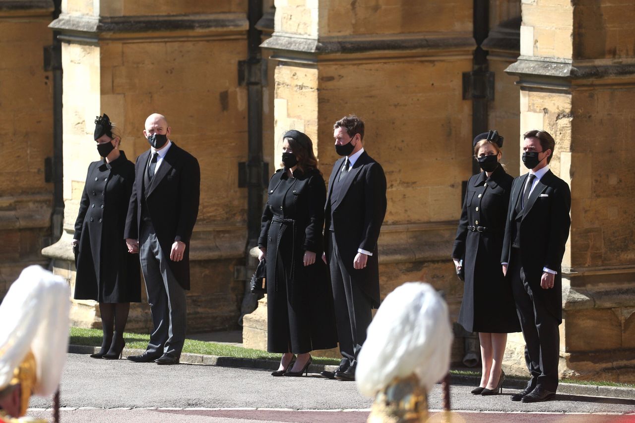 Mike Tindall i Zara Tindall na pogrzebie księcia Filipa