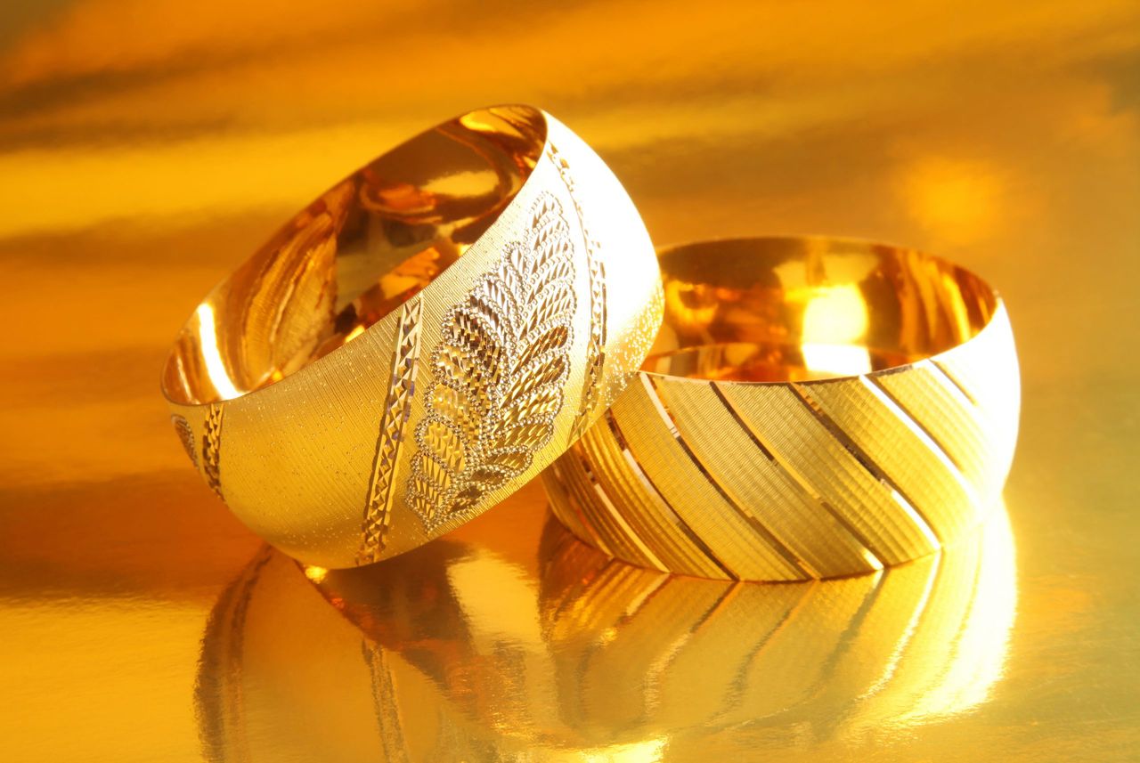 dazzling gold bracelets background