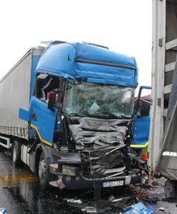 Wypadek w Pacanowie. Trzy ciężarówki zderzyły się na drodze krajowej nr 73