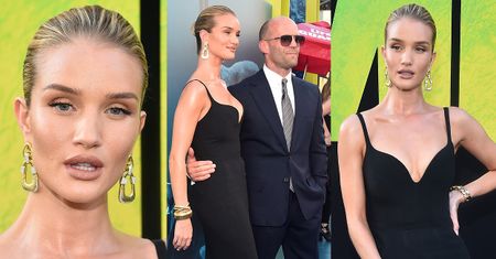 Posągowa Rosie Huntington-Whiteley wspiera partnera na ściance