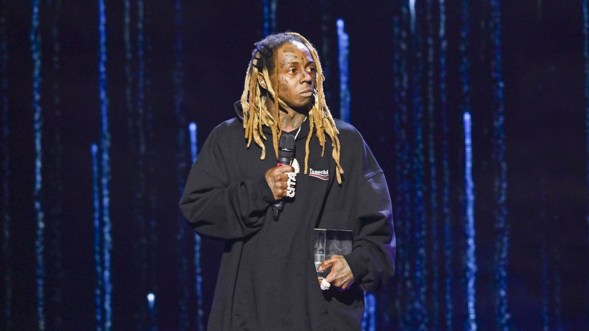 Lil Wayne speaks onstage at The Black Music Collective GRAMMY® Week 2023 Celebration held at the Hollywood Palladium on February 2, 2023 in Los Angeles, California. (Photo by Michael Buckner/Variety via Getty Images)