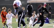 Beckham gra z synami w piłkę