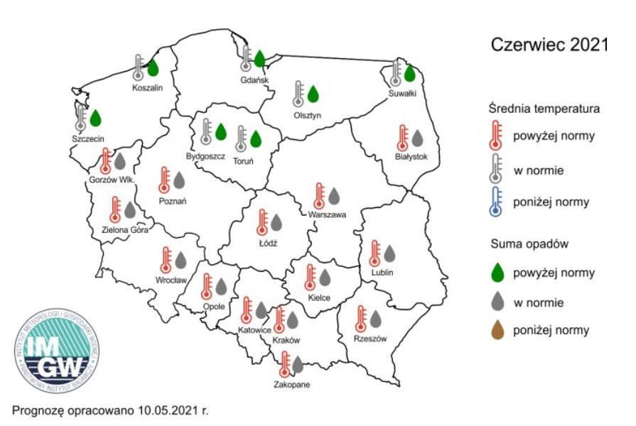 Pogoda na czerwiec 2021