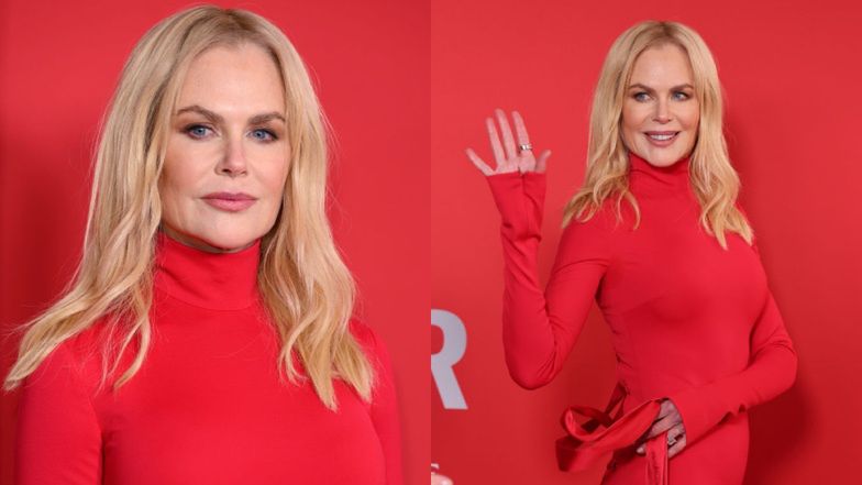 Nicole Kidman z idealnie wygładzoną twarzą olśniewa na gali w soczystej czerwieni