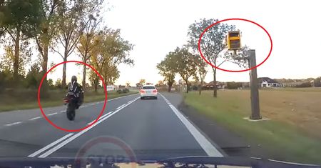 Pirat drogowy na motocyklu. Niemiła niespodzianka