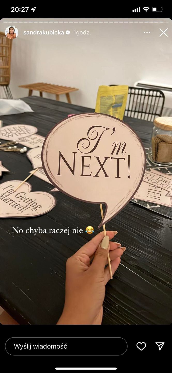 Screen z InstaStories Sandry Kubickiej