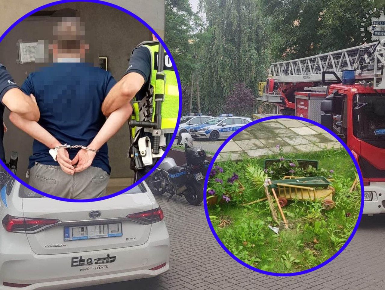 Mysłowice: Wjechał w rabatkę, potem szarpał się z policją