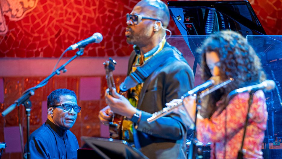 BARCELONA, SPAIN - OCTOBER 26: Herbie Hancock (L) performs on stage at the Palau de la Musica on October 26, 2019 in Barcelona, Spain. (Photo by Robert Marquardt/WireImage)