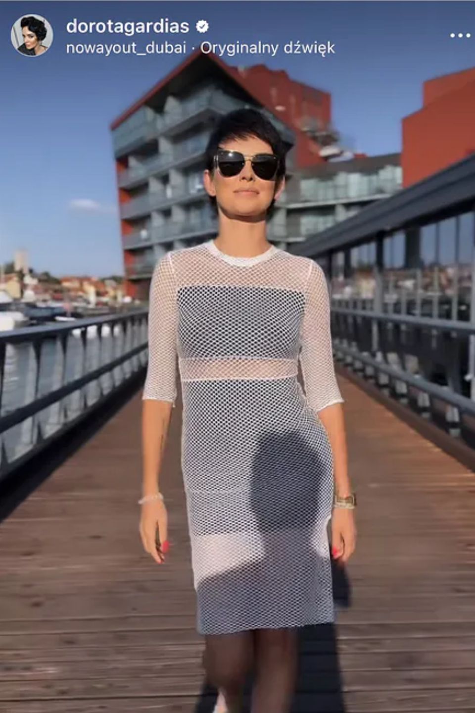 Dorota Gardias w sukience z siateczki