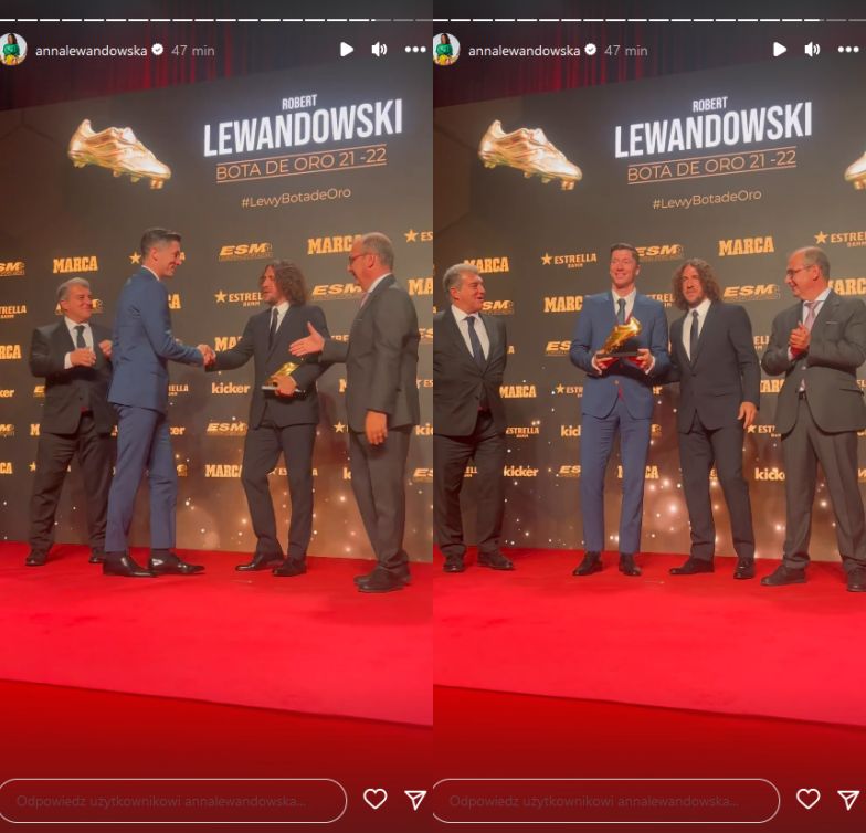 Anna i Robert Lewandowscy na gali Złotego Buta