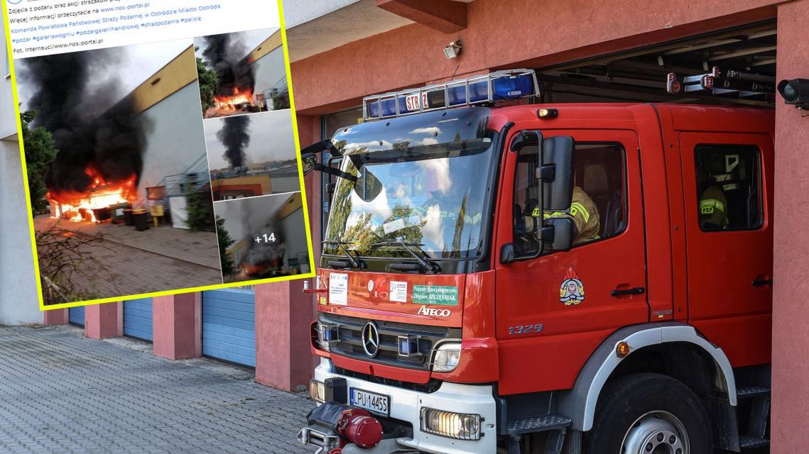 Płonęła elewacja galerii handlowej. Zdj. ilustracyjne 
