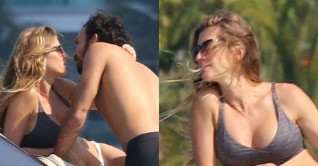 Odziana w bikini 44-letnia Gisele Bundchen relaksuje się na jachcie zaledwie MIESIĄC PO PORODZIE z młodszym o 9 lat partnerem