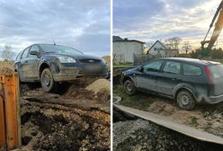 Wjechał na plac budowy i ugrzązł. Był pod wpływem alkoholu i narkotyków