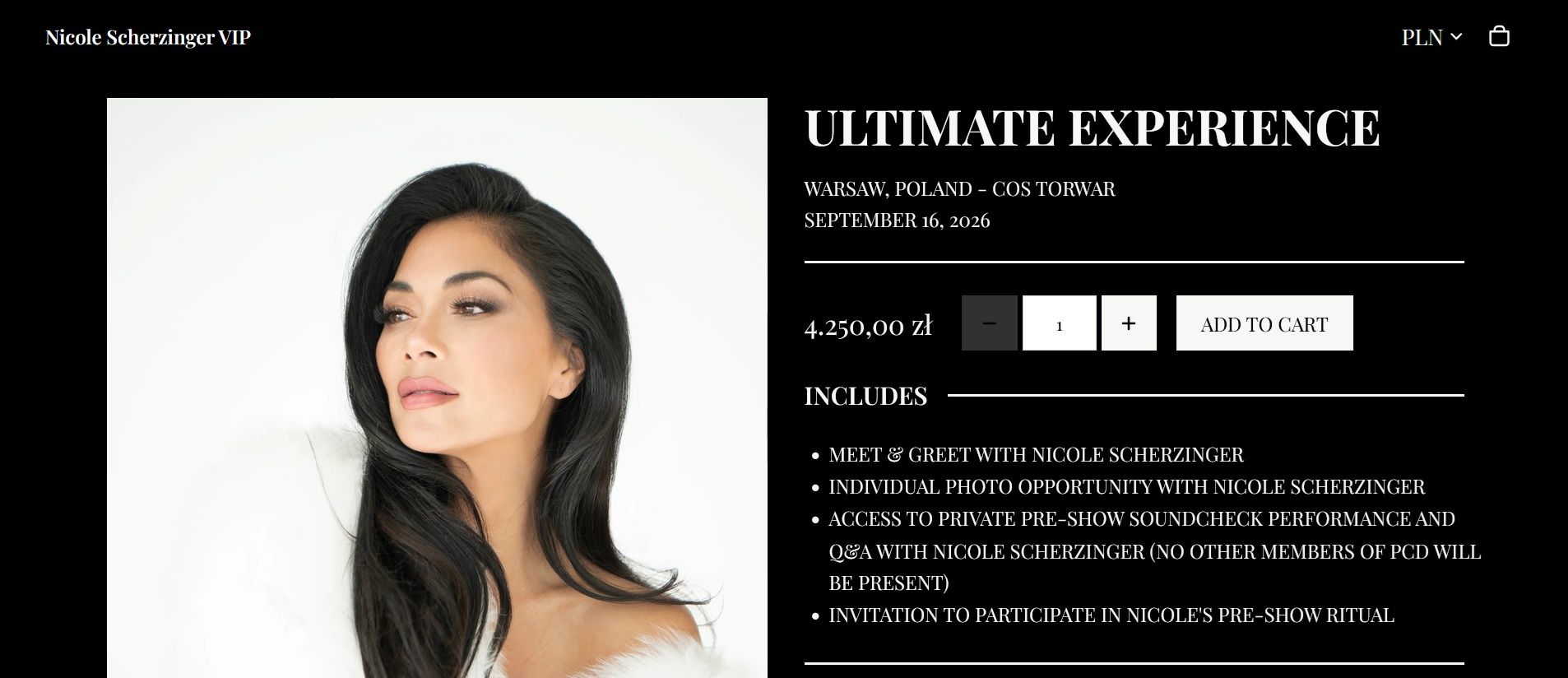 Oferta pakietu VIP Nicole Scherzinger