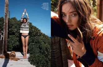 Miranda Kerr ćwiczy jogę w "Elle"