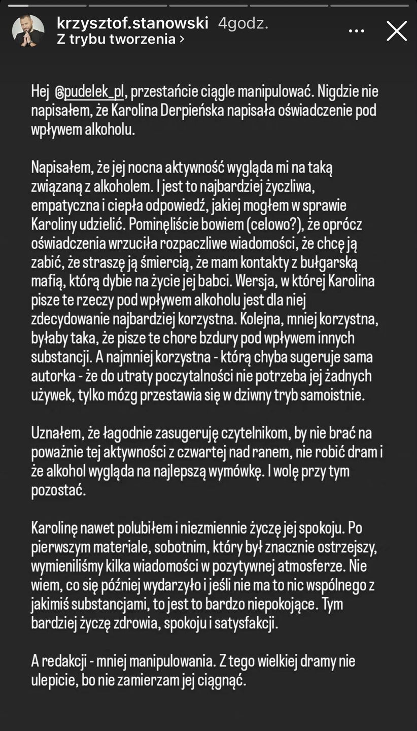Stanowski wydał oświadczenie 