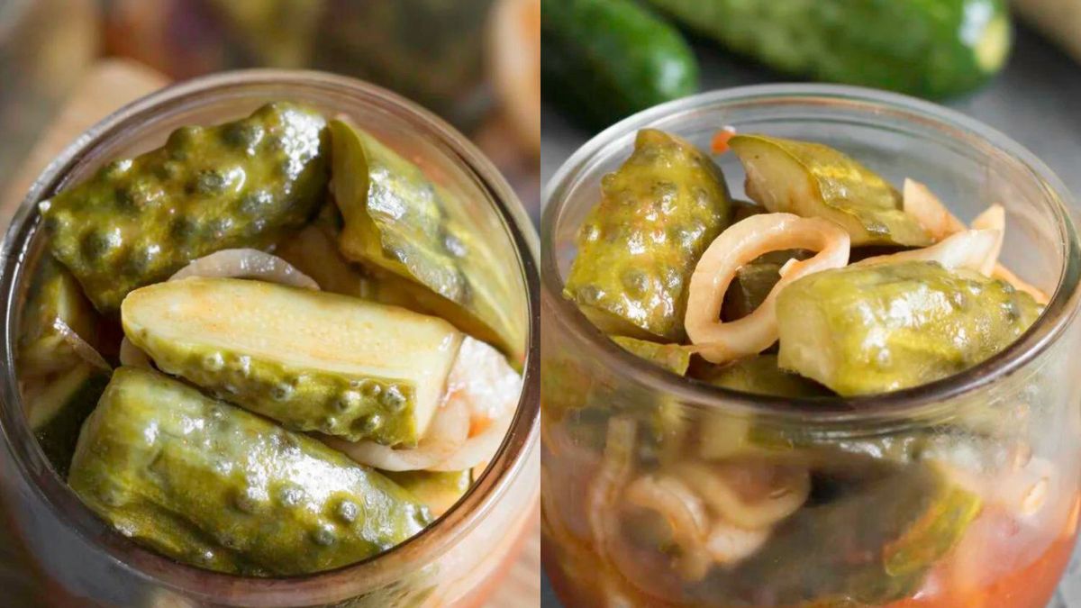 Ogórki w zalewie pomidorowej
