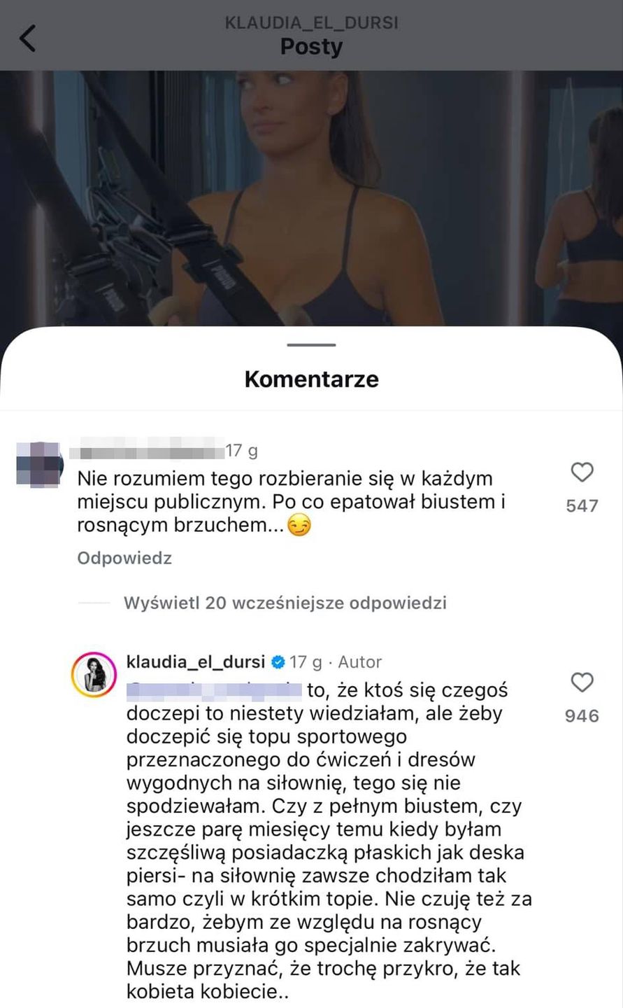 Klaudia El Dursi dyskutuje z internautami