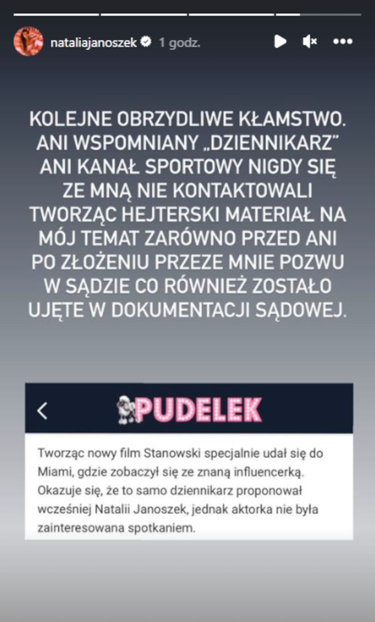 Natalia Janoszek odpowiada na słowa Krzysztofa Stanowskiego