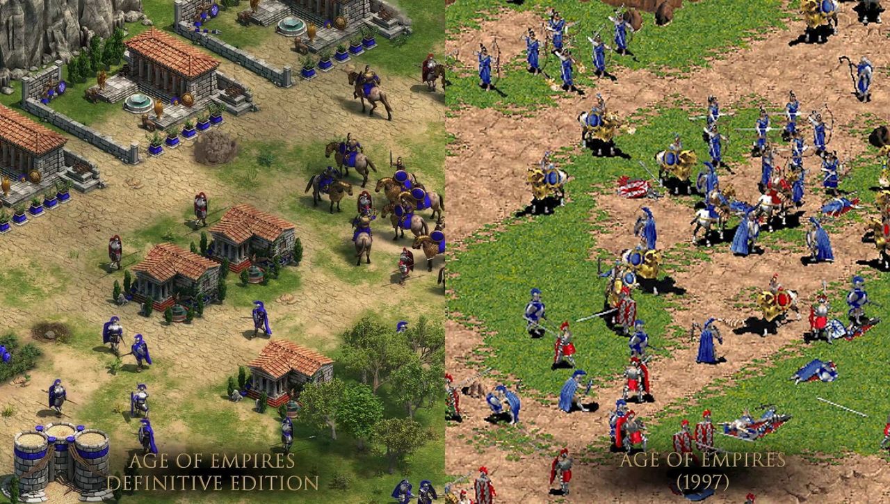 Age of Empires w wersji Definitive Edition (2018) i oryginalnej (1997)