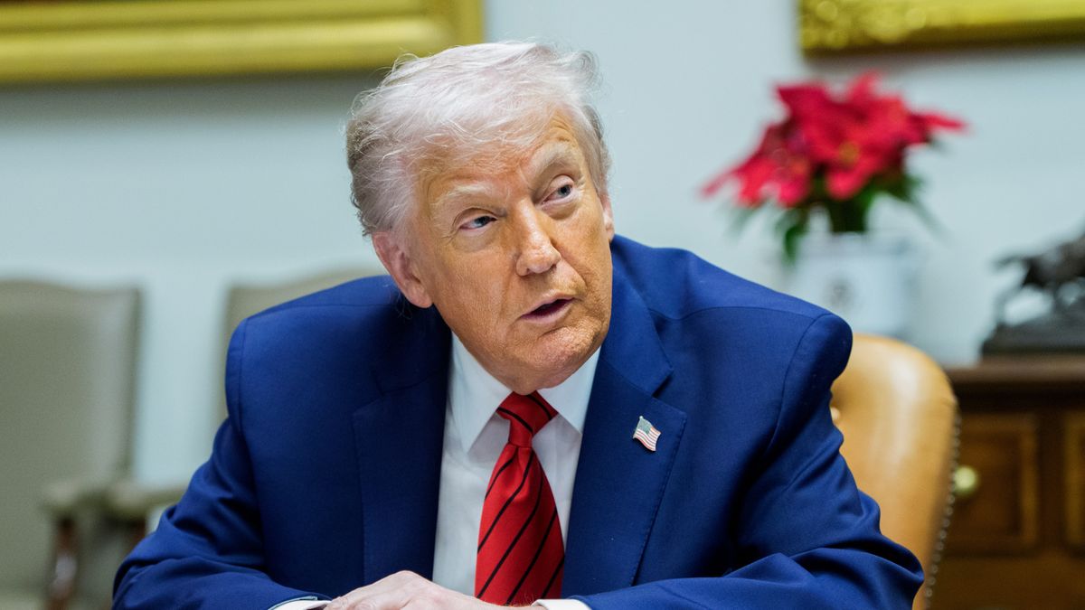 US President Donald Trump during a roundtable in the Roosevelt Room of the White House in Washington, DC, US, on Wednesday, Dec. 10, 2025. Trump signaled opposition to a Warner Bros. Discovery Inc. sale that did not see the news network CNN included or sold to a new company, signaling a potential wrinkle for the bid from Netflix Inc. Photographer: Aaron Schwartz/CNP/Bloomberg via Getty Images