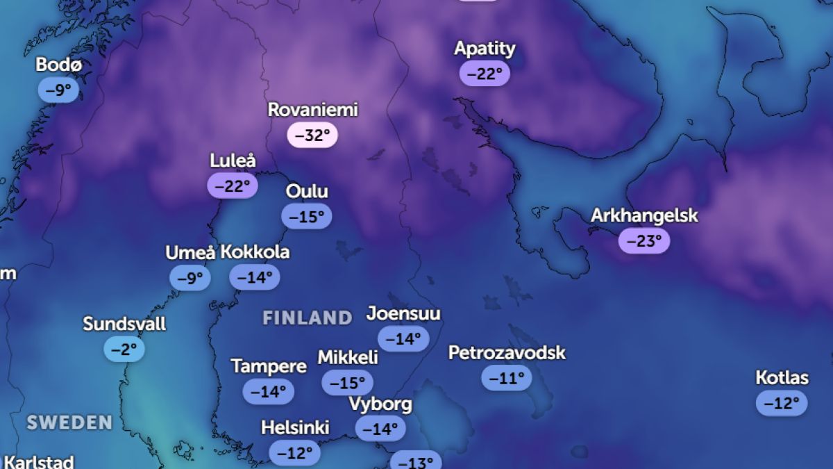 Mroźno w Finlandii. Padł rekord tej zimy