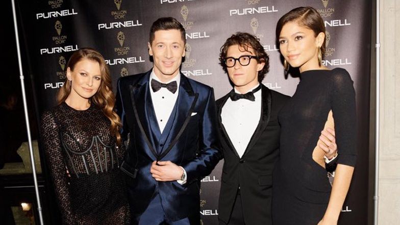 Złota Piłka 2021. Lewandowscy pozują do zdjęcia z Zendayą i Tomem Hollandem 