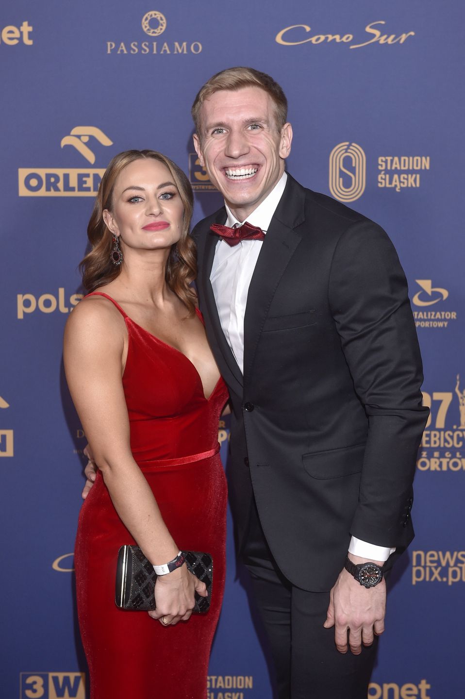 Piotr Lisek z żoną 