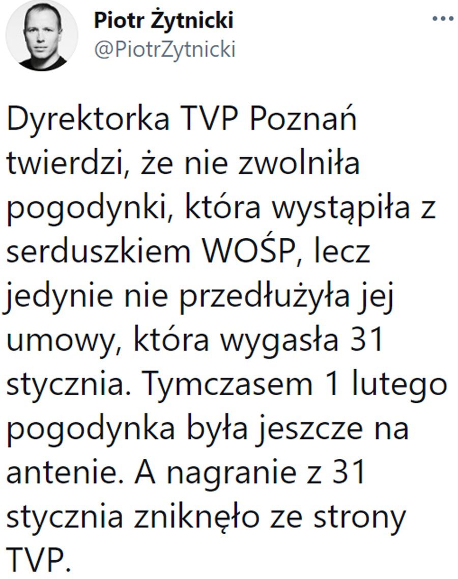 Sprawa pogodynki zwolnionej z TVP Poznań budzi wiele wątpliwości