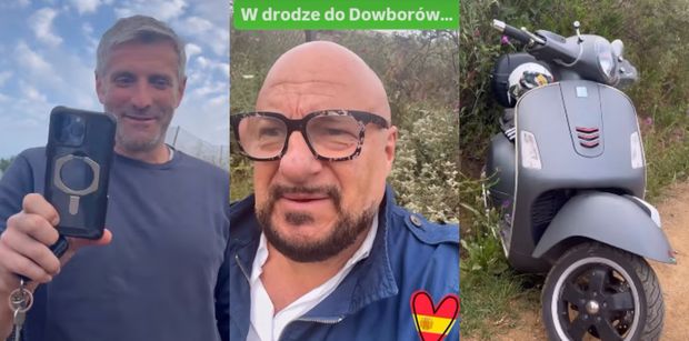 "Gąs" znów miał przygodę. Tym razem władował się skuterem do rowu w Hiszpanii. "Szyba stłuczona". Dowbor ruszył z pomocą