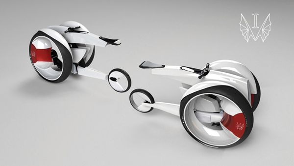 City Cycle - futurystyczny motocykl na trzech i dwóch kołach jednocześnie 2