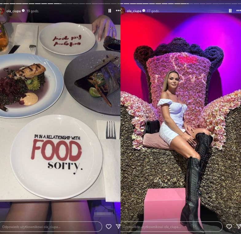 Ola Ciupa dodała wymowne zdjęcie z dubajskiej restauracji