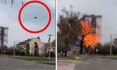 Dron uderza prosto w blok mieszkalny. Przerażające nagranie z Ukrainy