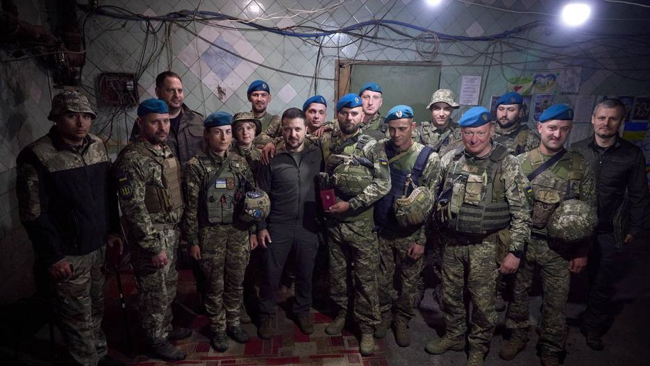 Wołodymyr Zełenski spotkał się z żołnierzami piechoty morskiej
