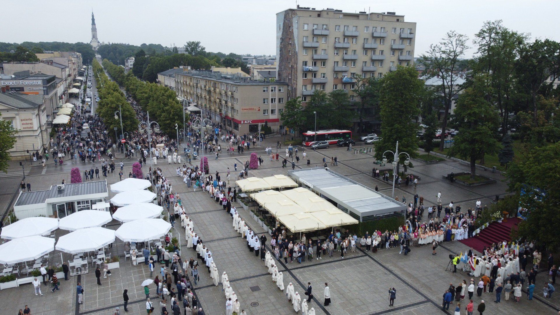 Boże Ciało w Częstochowie z perspektywy drona