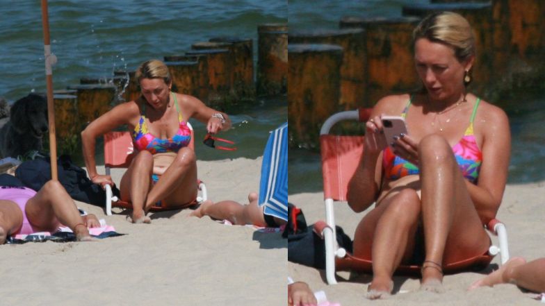 Anna Kalczyńska na plaży