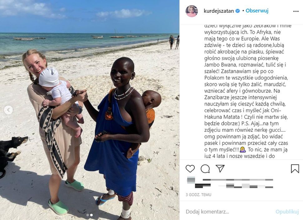 Barbara Kurdej-Szatan na Zanzibarze