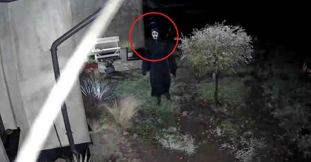 Postać z horroru pod Serockiem. W masce straszy ludzi