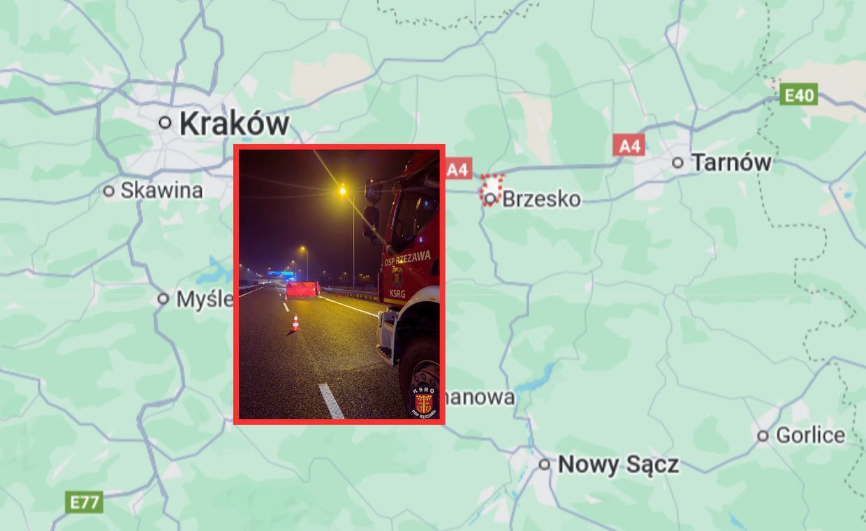 Tragiczna noc na A4 w Małopolsce. Wypadek w korytarzu życia