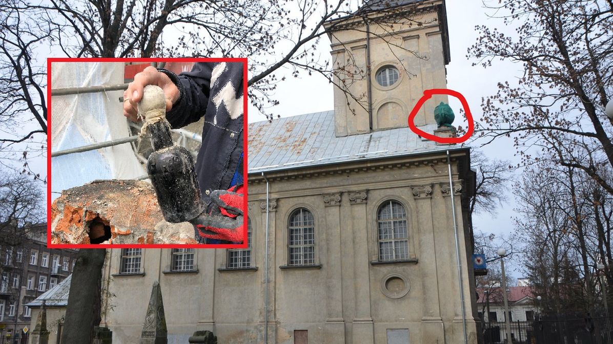 Znaleźli to w kamiennym wazonie na dachu kościoła. Co jest w środku?