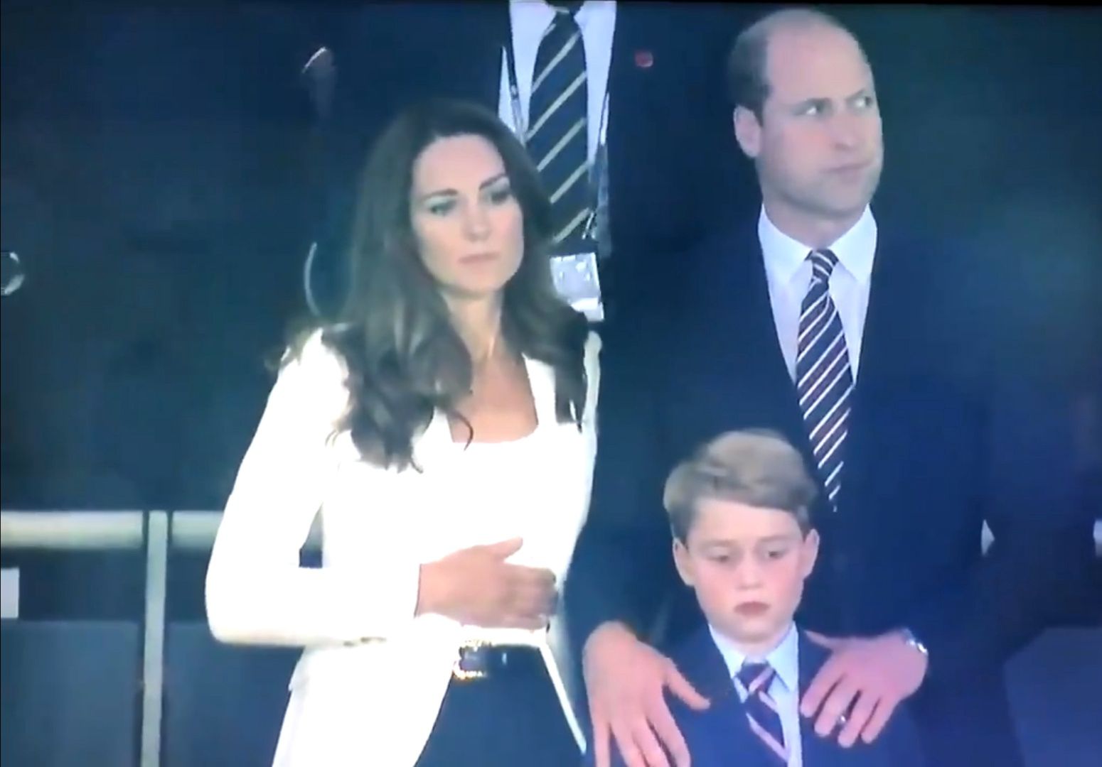 Finał Euro 2020 - Książę William i księżna Kate z synem - księciem Jerzym 